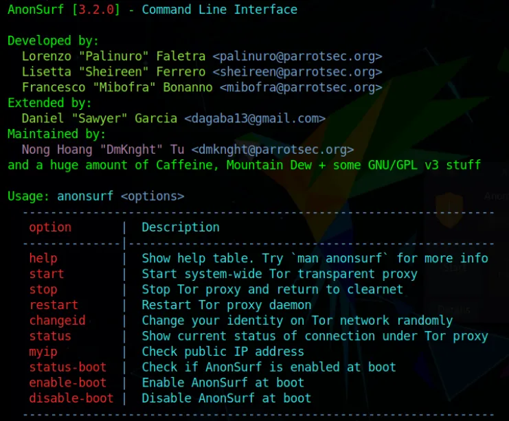 Anonsurf CLI