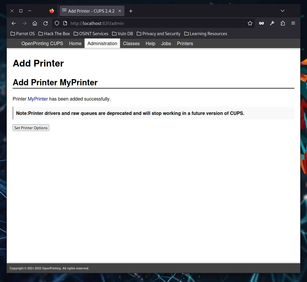 Add new printer