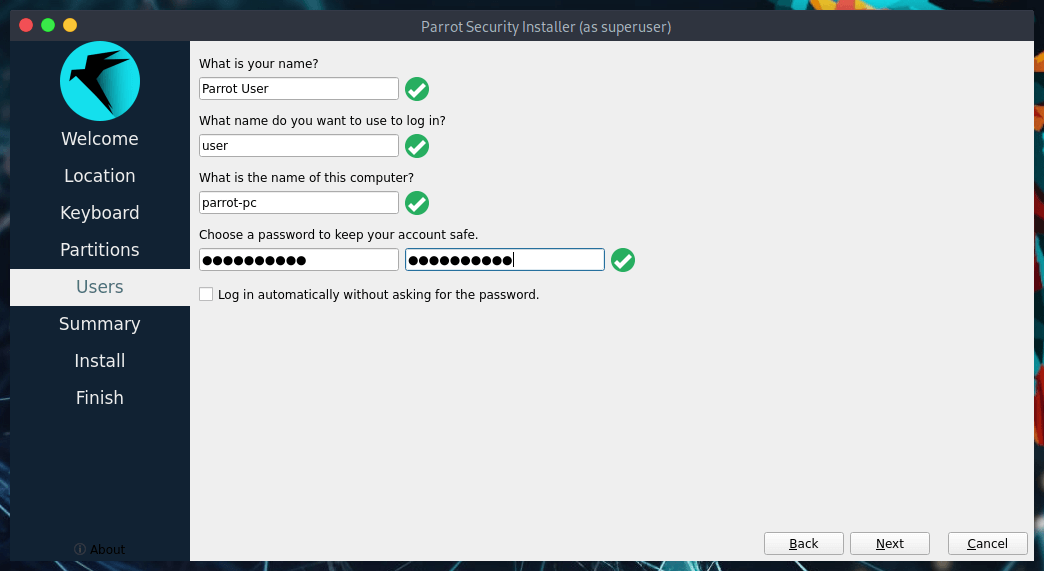 設定密碼和加密