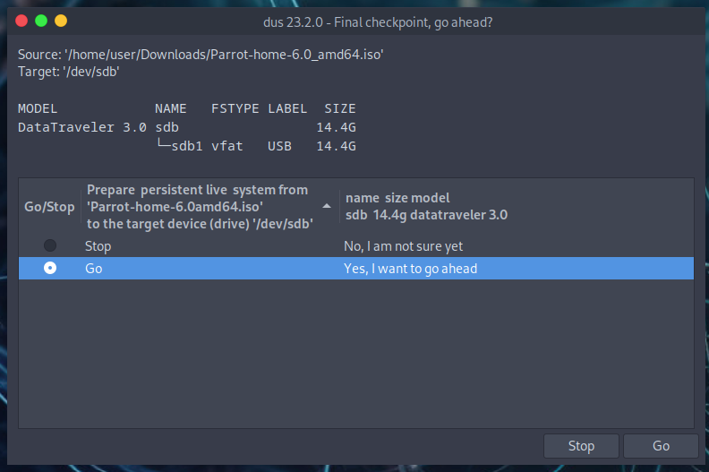 Persistent partition parrotos documentation
